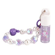 Kids' Charm Bracelet Lip Gloss Set – Sparkly Elephant Lip Glaze with Beaded Keychain (XP337)