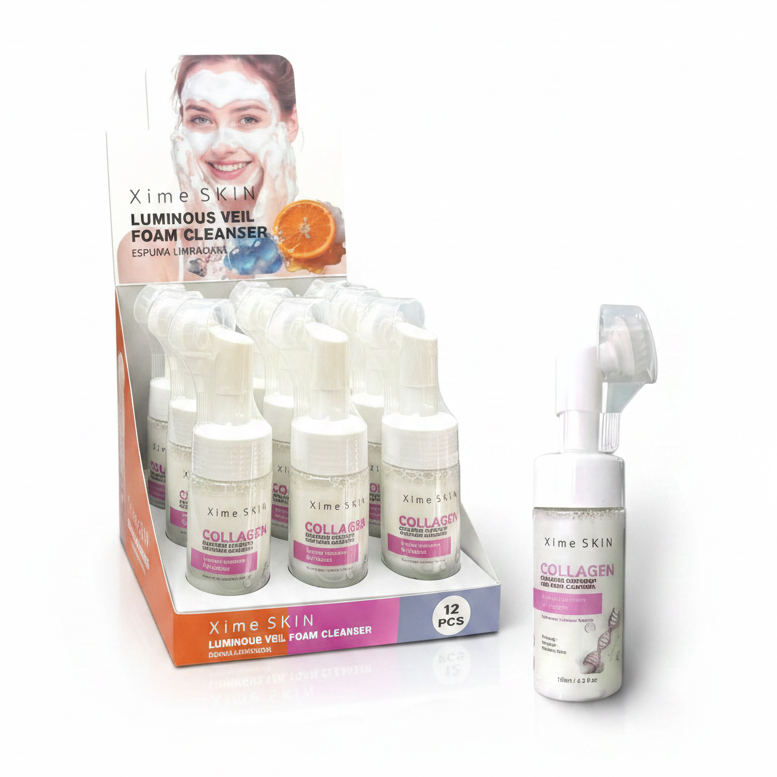 Xime SKIN Collagen Luminous Veil Foam Cleanser with Built-In Brush (120ml)