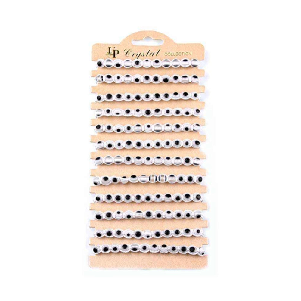 White Evil Eye Protection Bracelet Set (12-Pack) - Adjustable String Amulet