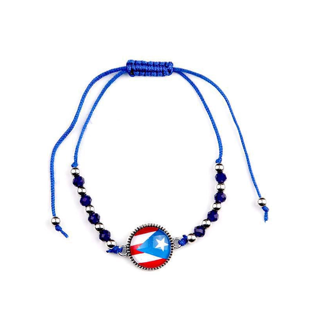 Puerto Rico Flag Bracelet Set - Adjustable Boricua Pride