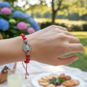 Miraculous Medal & Cross Red String Bracelet Set (12-Pack) - Adjustable