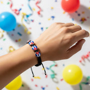 Cuba Flag Adjustable Black Macrame Bracelet Set (12-Pack) - Patriotic Pride