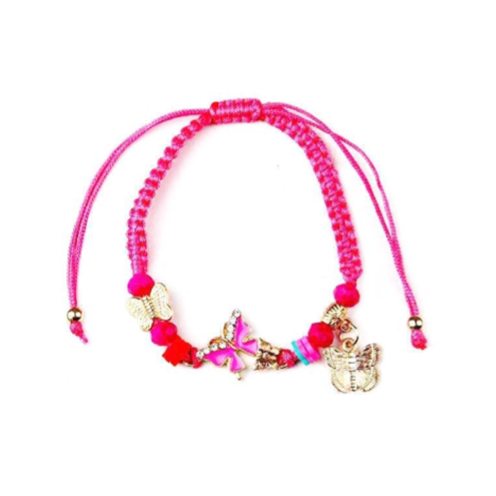 Colorful Butterfly Charm Macrame Bracelet Set