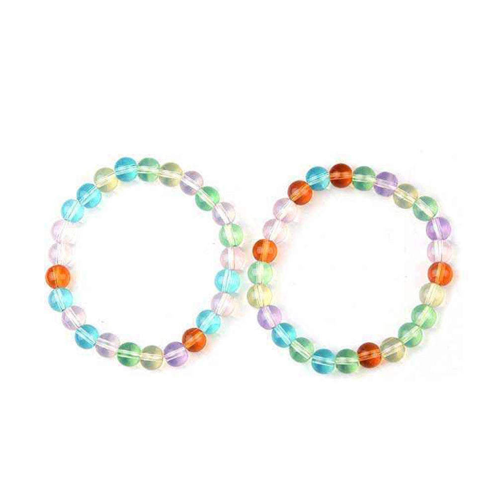 Multi-Colored Crystal Bead Bracelet Set – Vibrant Elastic Healing Jewelry (YBT-5459)