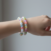 Multi-Color "Crystal Star" Beaded Bracelet Set – Vibrant Elastic Fashion Jewelry (YBT-5461)