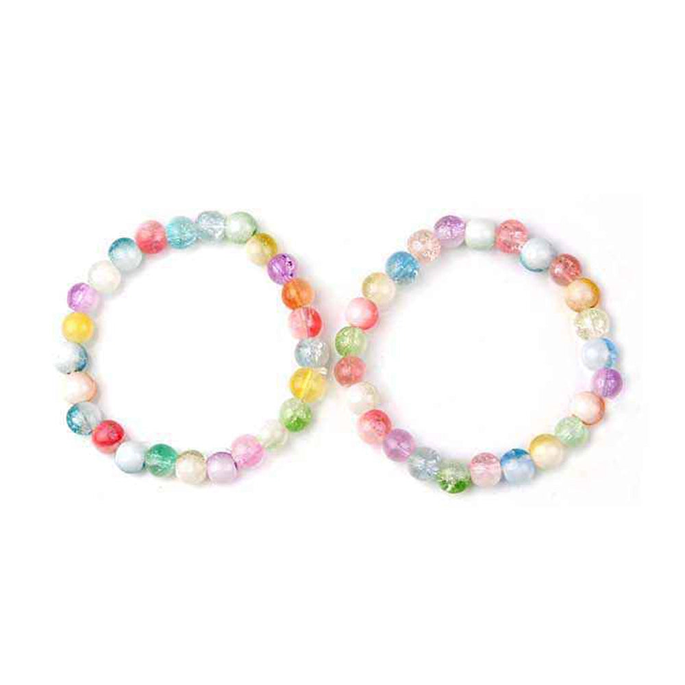 Multi-Color "Crystal Star" Beaded Bracelet Set – Vibrant Elastic Fashion Jewelry (YBT-5461)