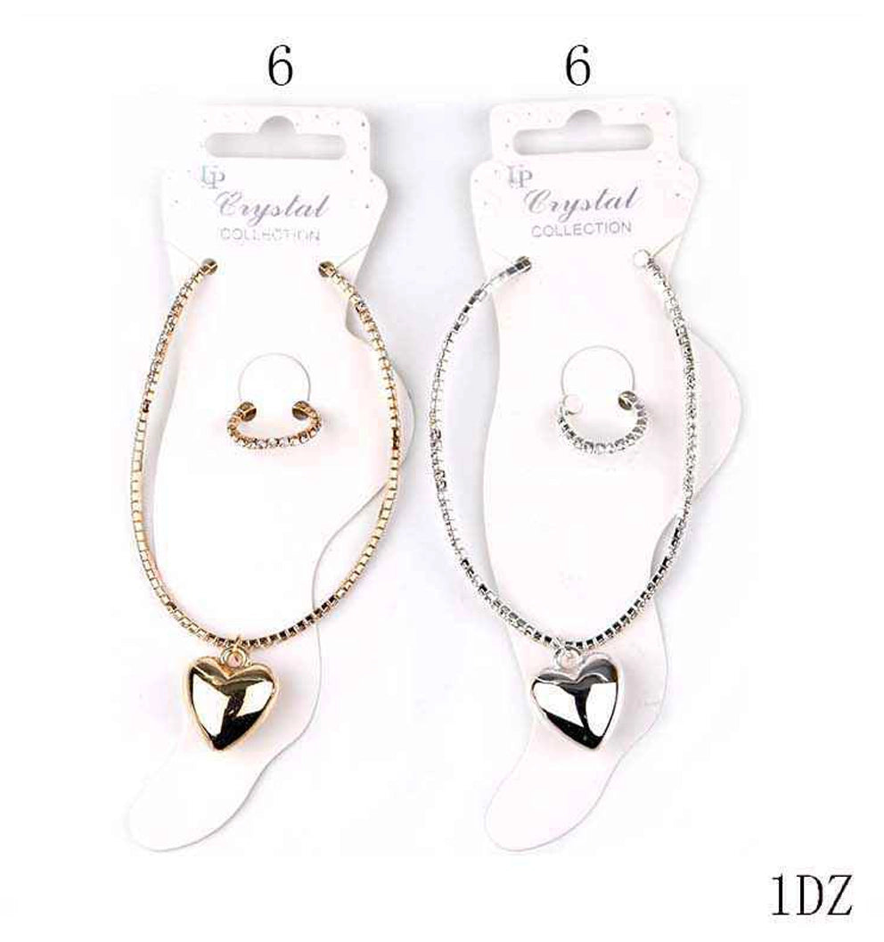 Irresistible Heart Pendant & Ring Set - Crystal Collection Jewelry