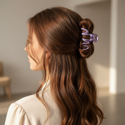 Metallic Wavy Zig-Zag Hair Claw Clip - 11cm Large Non-Slip Hair Accessory (YCP-3644RN)