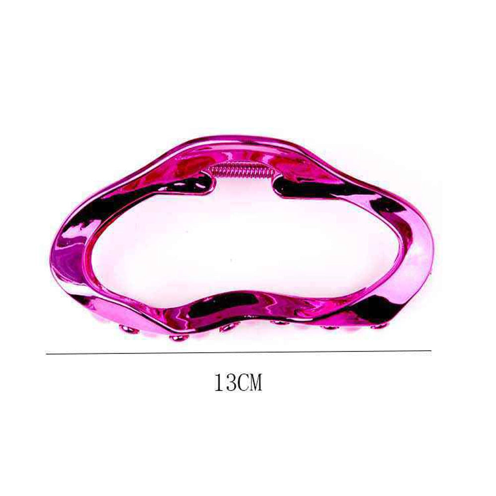 Metallic Wave Glossy Large Hair Claw Clip - 13cm Non-Slip Hair Accessory (YCP-3660ER)