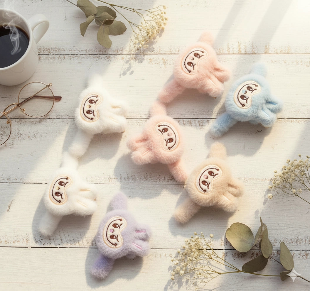 Fuzzy Blue Monster Hair Claw | Plush Kawaii Statement Clip