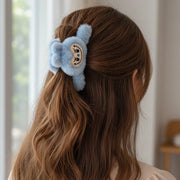 Fuzzy Blue Monster Hair Claw | Plush Kawaii Statement Clip