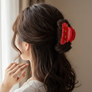 Retro Cherry Pattern Hair Claw Clip - 9cm