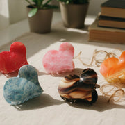 Heart-Shaped Marble Effect Hair Claw Clips - Crystal Collection