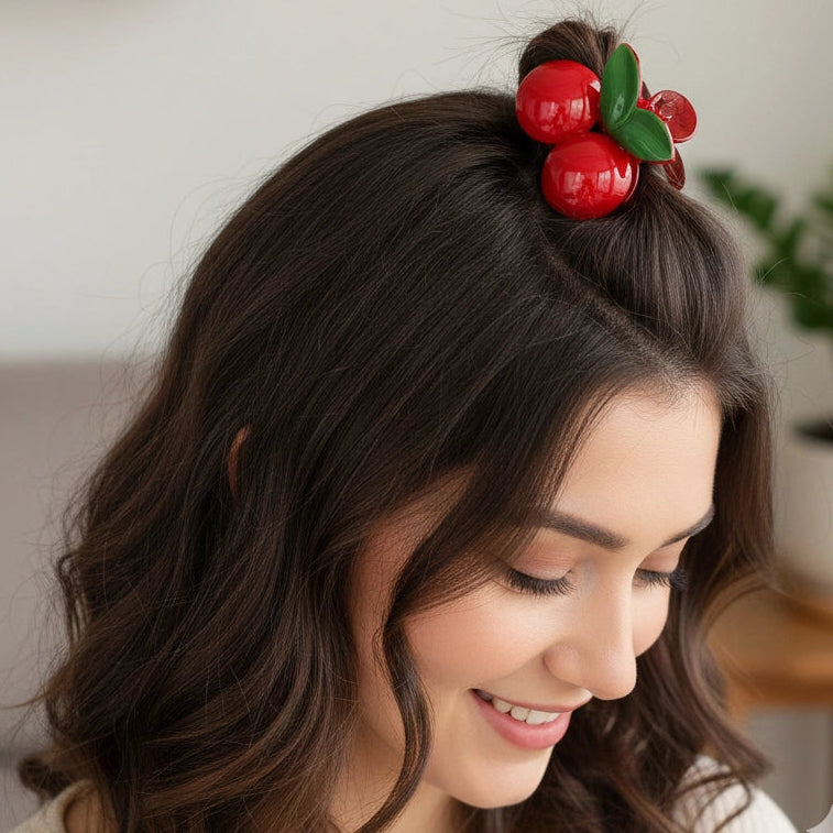 Mon Chéri Vintage-Inspired Cherry Hair Claw CLip Accessory (YCP-3877)