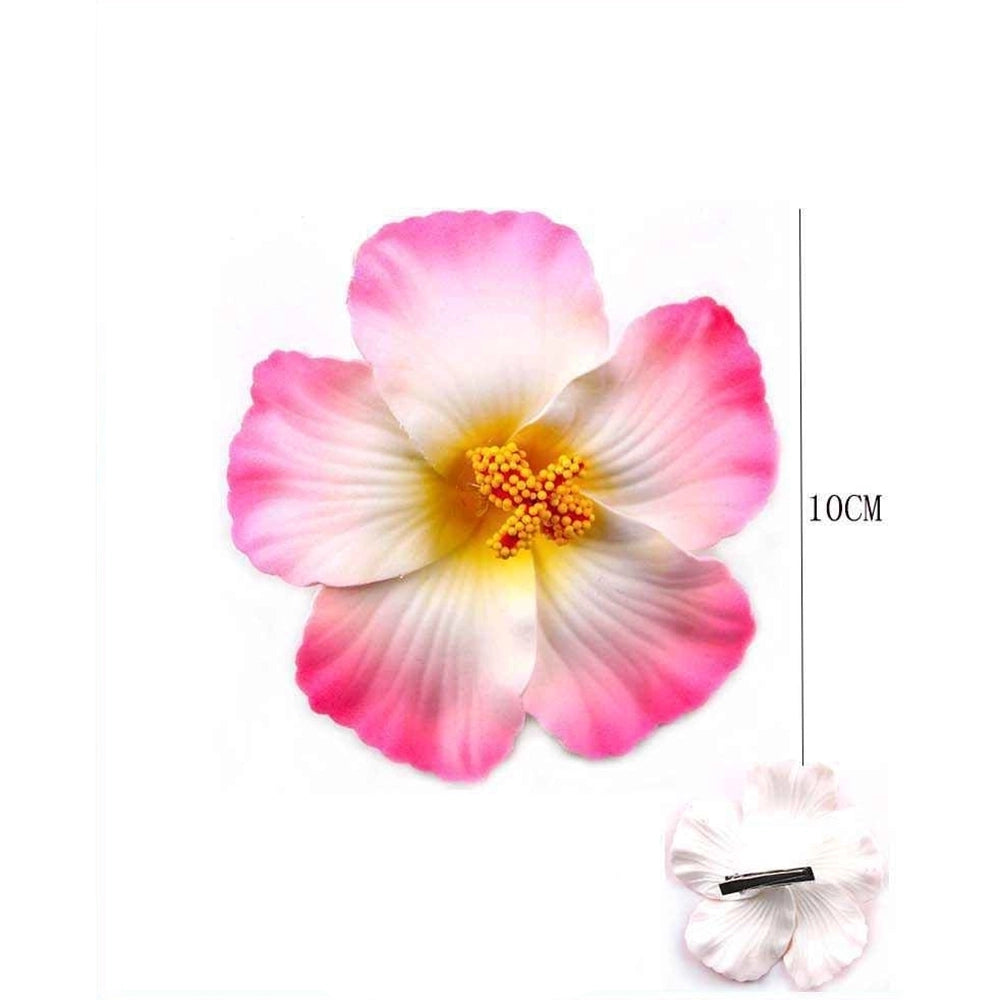 10cm Artificial Tropical Hibiscus Flower Hair Clip - Vibrant Assorted Colors (YCP-3897)