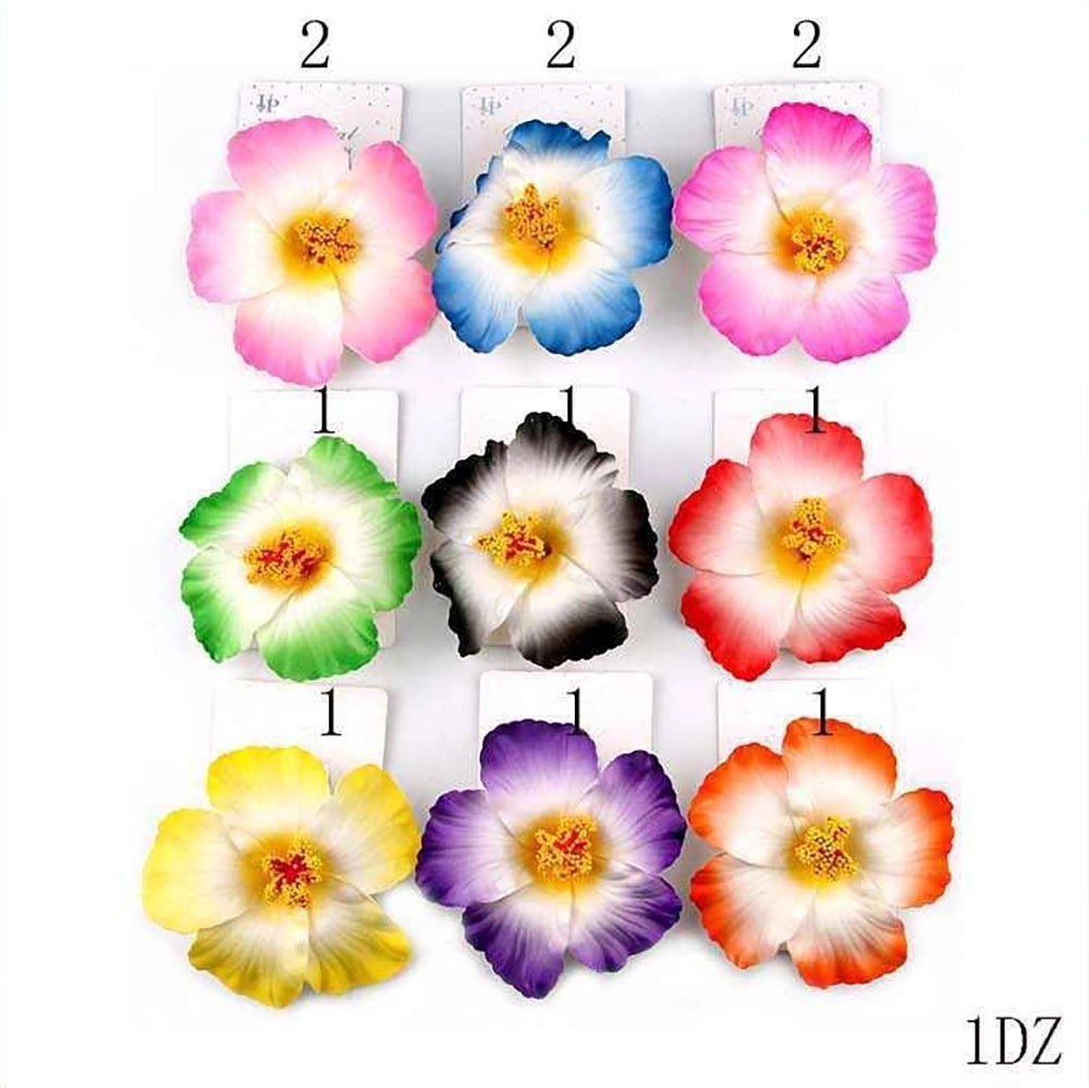 10cm Artificial Tropical Hibiscus Flower Hair Clip - Vibrant Assorted Colors (YCP-3897)