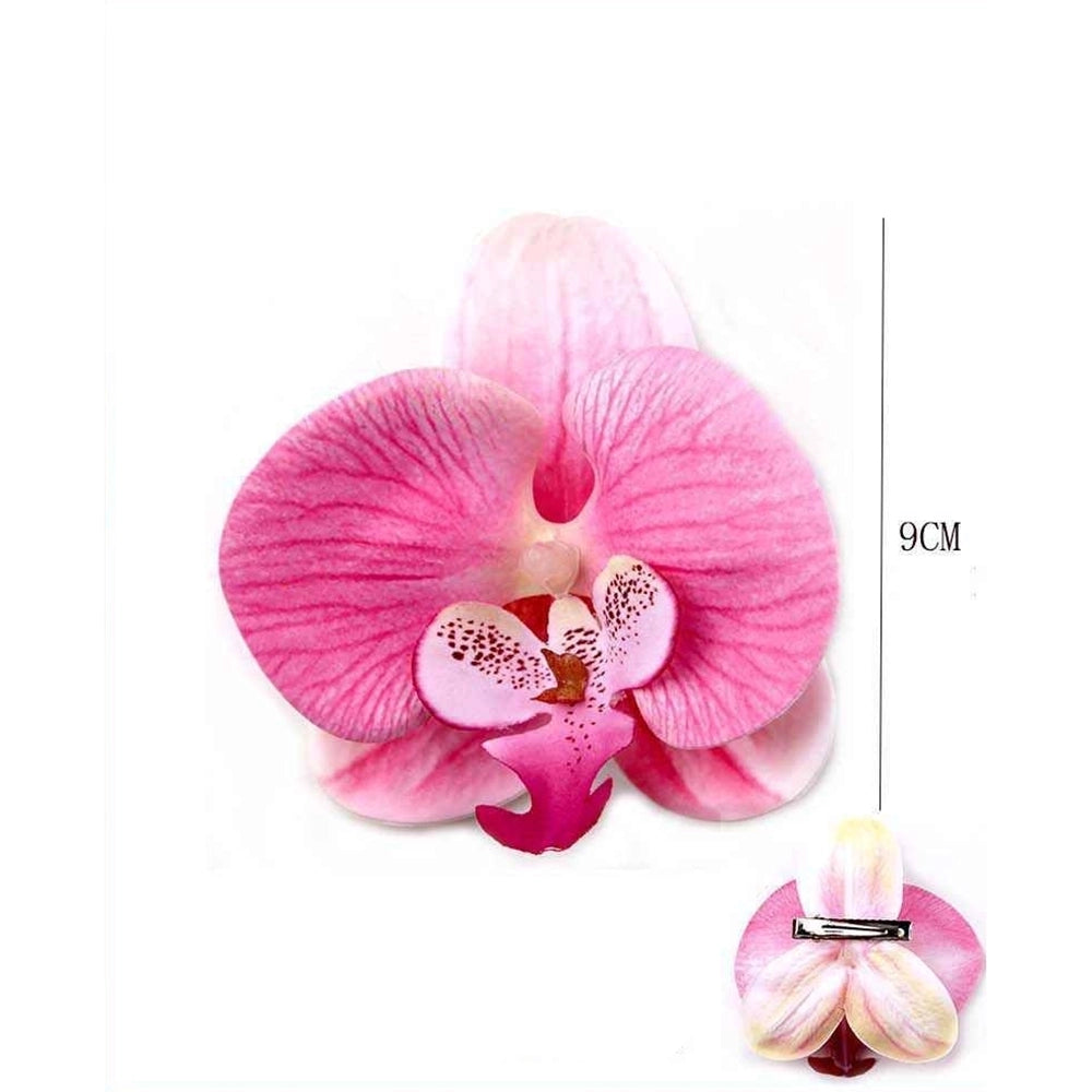 Orchid Flower Hair Clip - Artificial Tropical Hair Accessory (12-Pack)