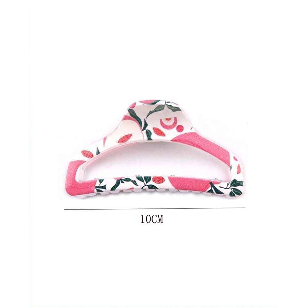 Floral & Fruit Print Hair Claw Clip Set 12pcs– 10cm Large Non-Slip Decorative Claw Clips for Women 12-Piece (YCP-3922)
