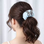 Sparkle & Fluff: Crystal Butterfly Furry Hair Ties