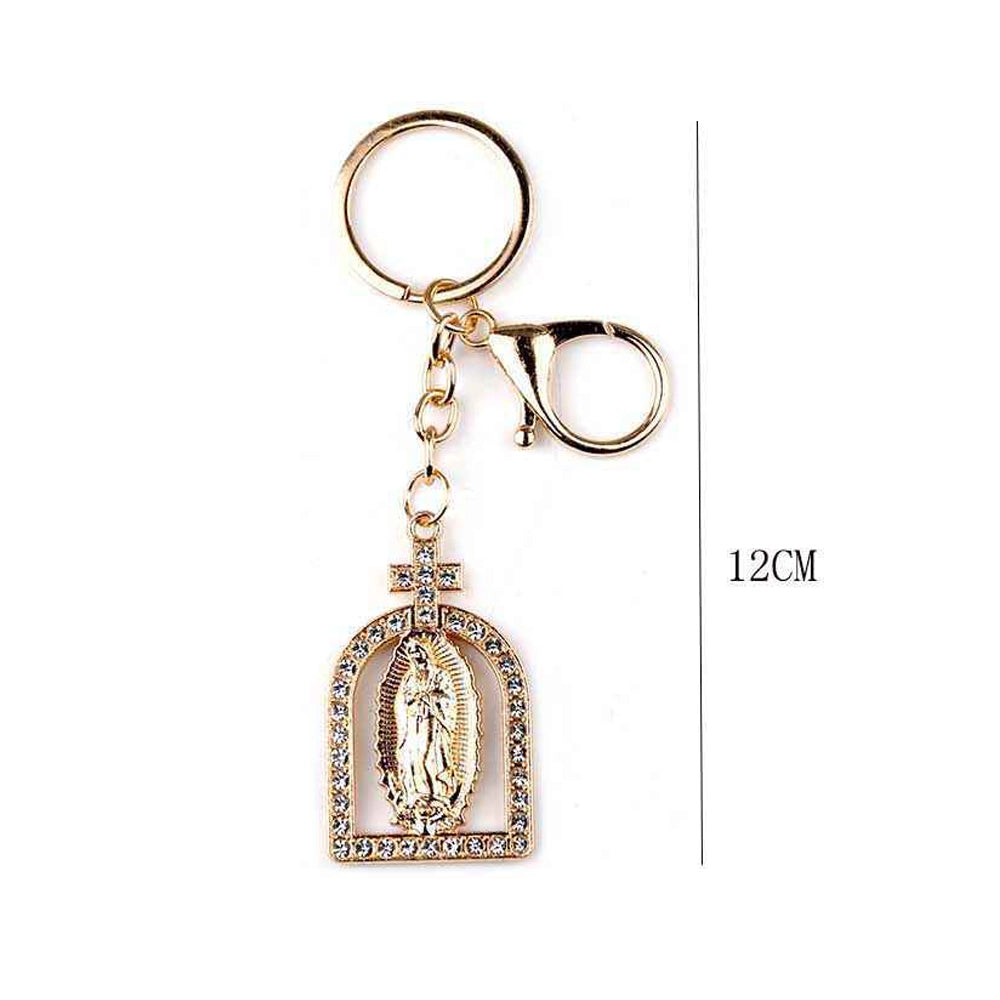 Virgin Mary Crystal Religious Keychain – Catholic Devotional Gift (YNV-1644)