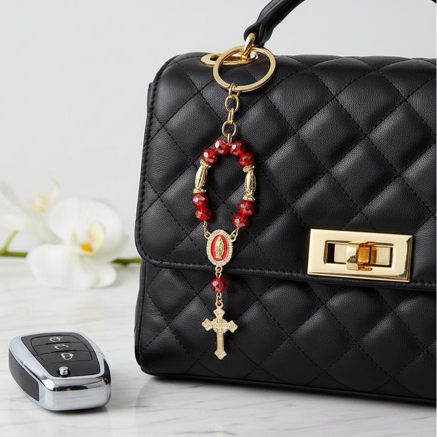 Carry Blessings Wherever You Go with the Ultimate Pocket Rosary Keychain (YNV-1654)