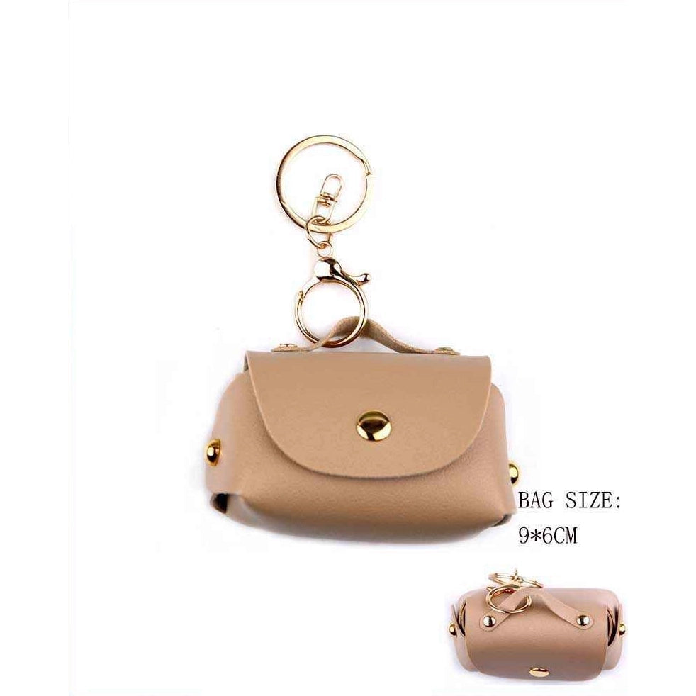 Mini Faux Leather Handbag Keychain & Coin Purse Bulk Pack (12-Piece Dozen) – Cute Micro Purse Bag Charm with Snap Closure (YNV-1660E)