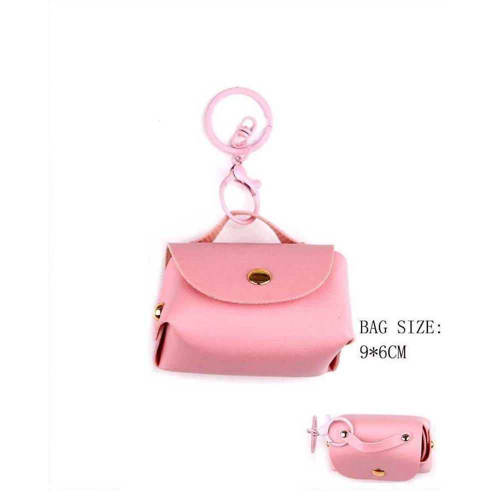 Mini PU Leather Purse Keychain - Cute Bag Charm & Coin Pouch (12-Piece Wholesale Set) (YNV-1660P)