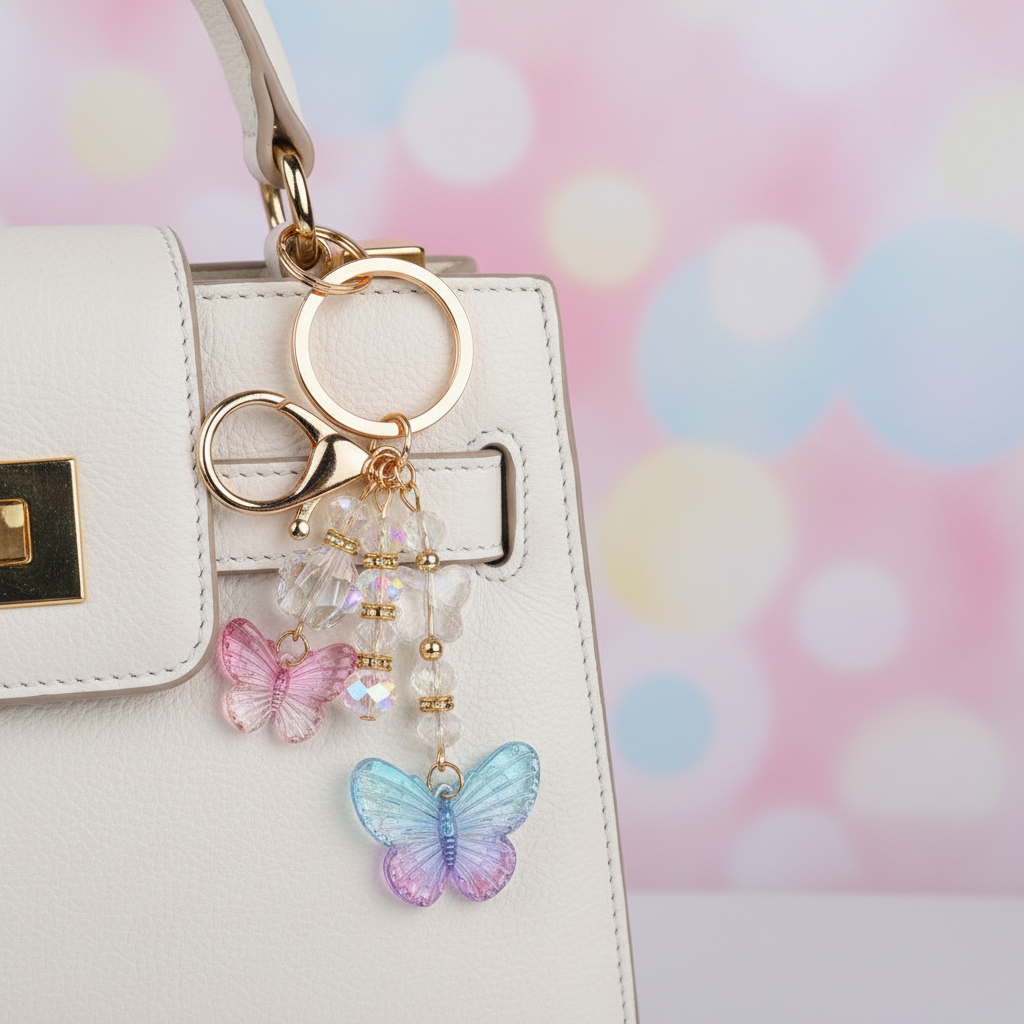 Colorful Crystal Butterfly Keychains (YNV-1768)