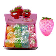 Glitter Strawberry Squeeze Ball Fidget Toy (12-Pack Display Box) – Stress Relief Water Bead Fruit Toy(YNV-1797)