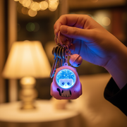 Cute Light-Up Space Animal Keychain with Jingle Bell – Glowing Astronaut Backpack Bag Charm (12-Piece Pack) (YNV-1800)
