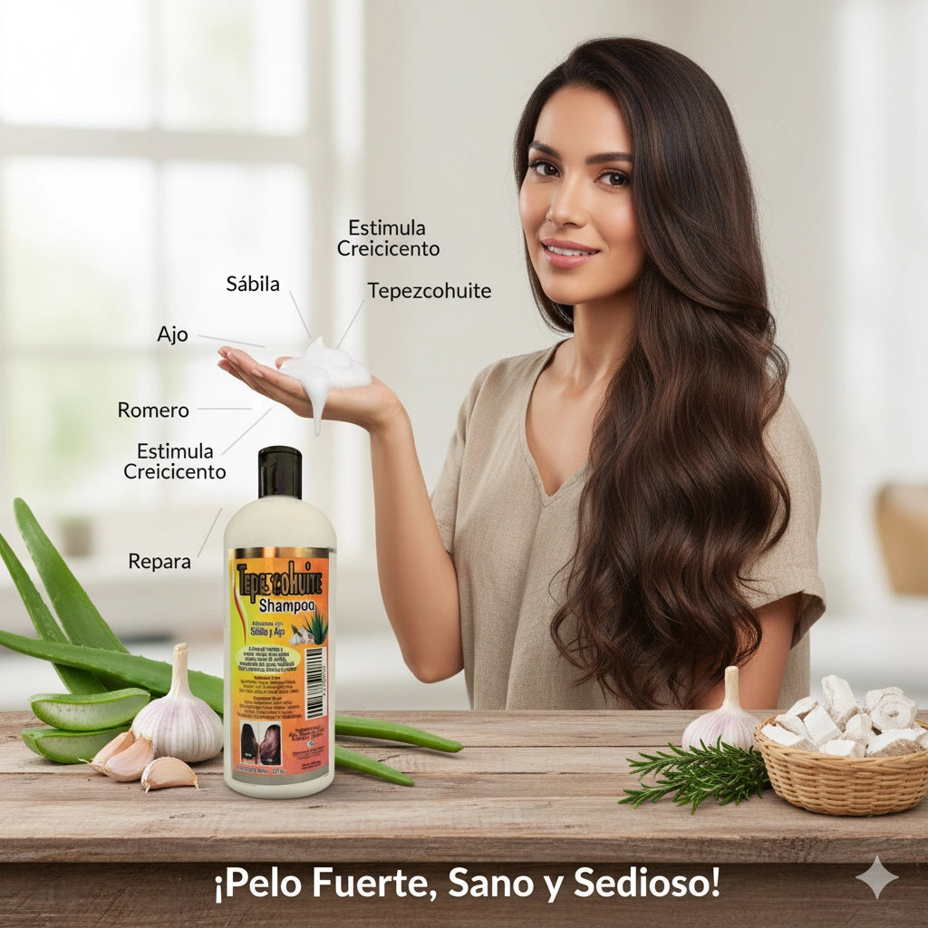 Shampoo - Tepescohuite Reforzado Con Ajo Y Sabila