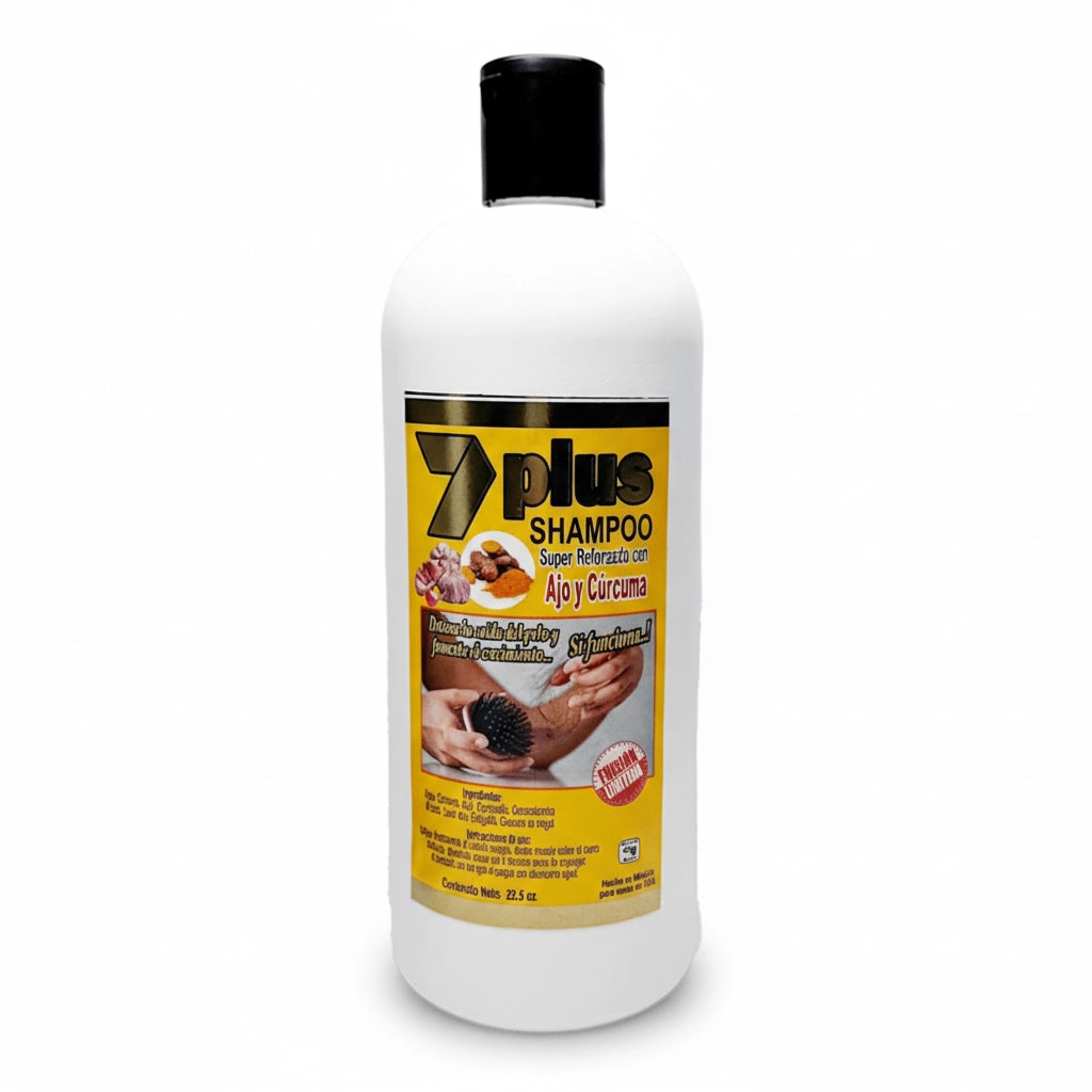 Shampoo - 7 Plus Super Reforzado Con Ajo Y Curcuma