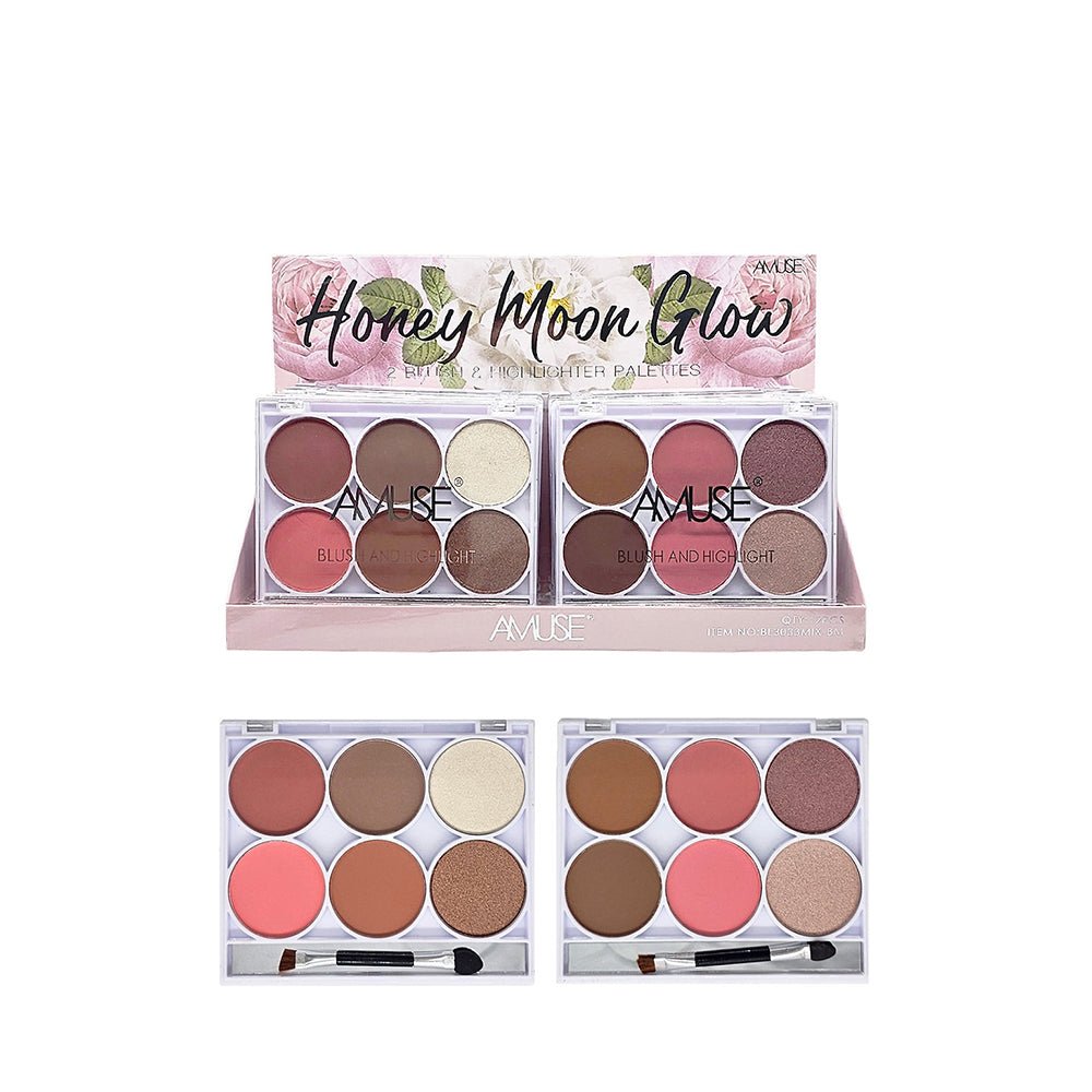 Amuse - Honey Moon Glow 2 Blush & Highlighter Palette - TRUECOLOR WHOLESALE