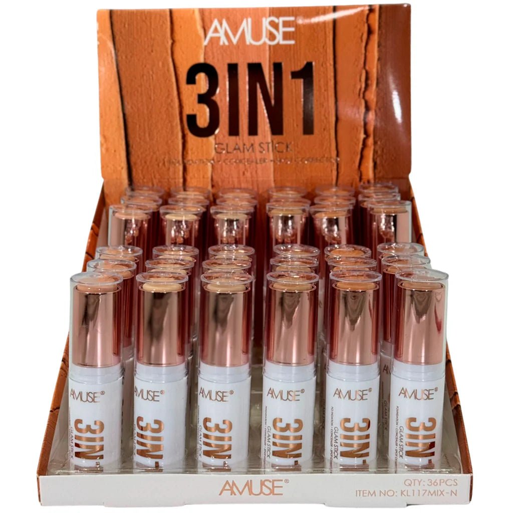 Amuse - 3 IN 1 Glam Stick Foundation Concealer Spot Corrector - TRUECOLOR WHOLESALE