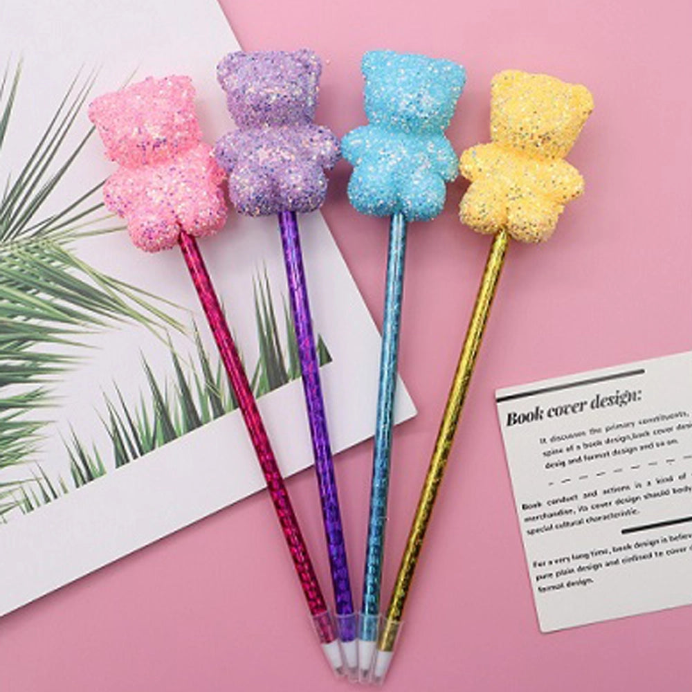 Sparkly Glitter Gummy Bear Gel Pens - Cute Kawaii Stationery for Kids & Gifts (ATY1802)