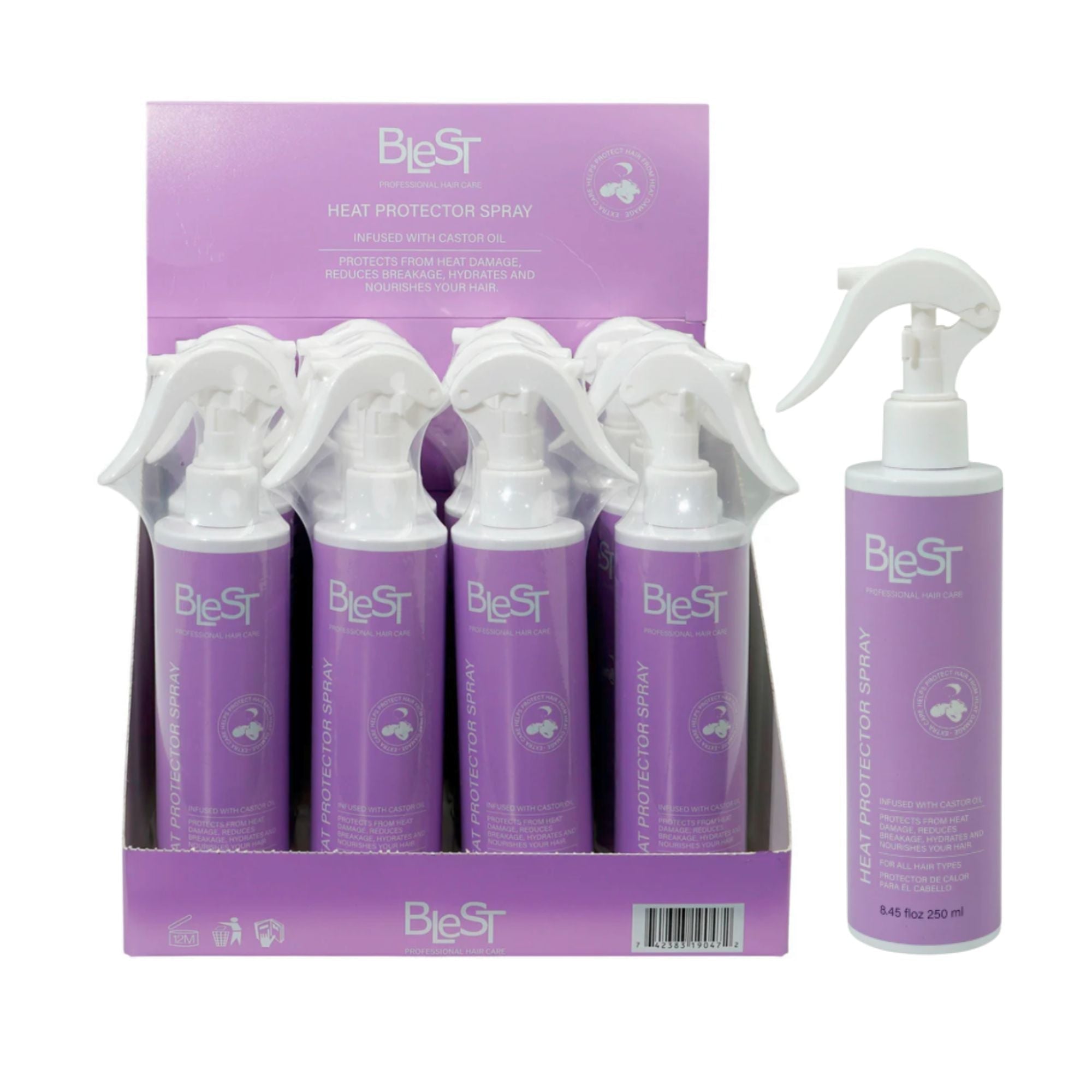Blest Professional Hair Care - Heat Protector Spray Infused With Castor Oil - TRUECOLOR WHOLESALE