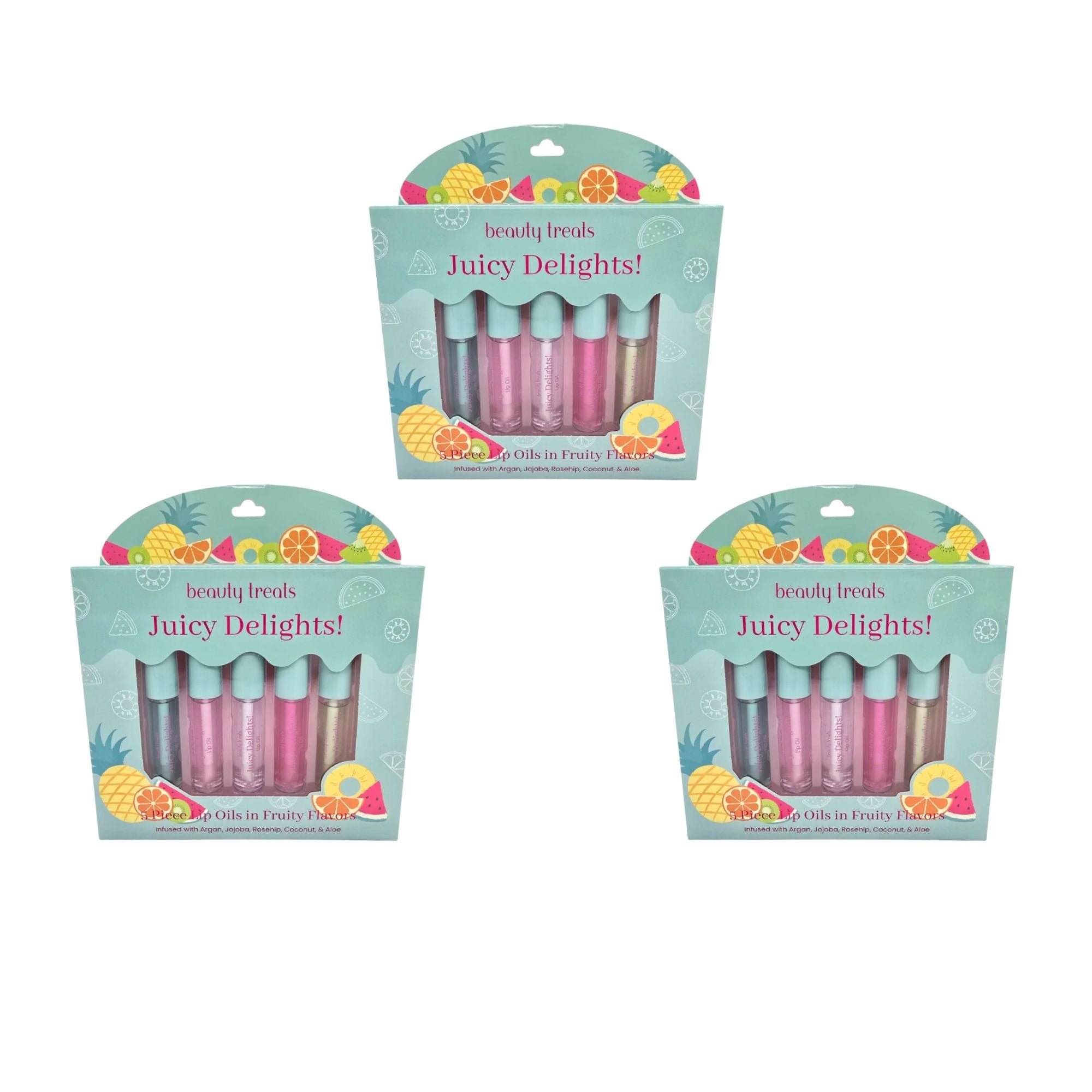 Beauty Treats – 5PC Fruity Flavor Lip Oil Set - TRUECOLOR WHOLESALE