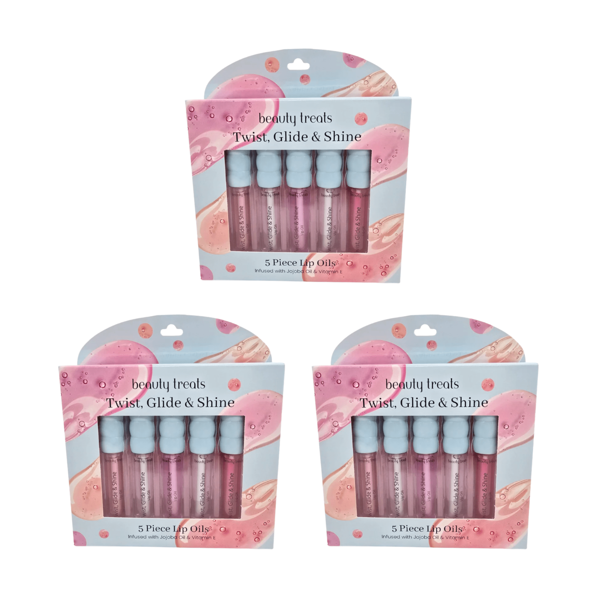Beauty Treats – 5PCS Set Lip Oils Twist, Glide & Shine - TRUECOLOR WHOLESALE