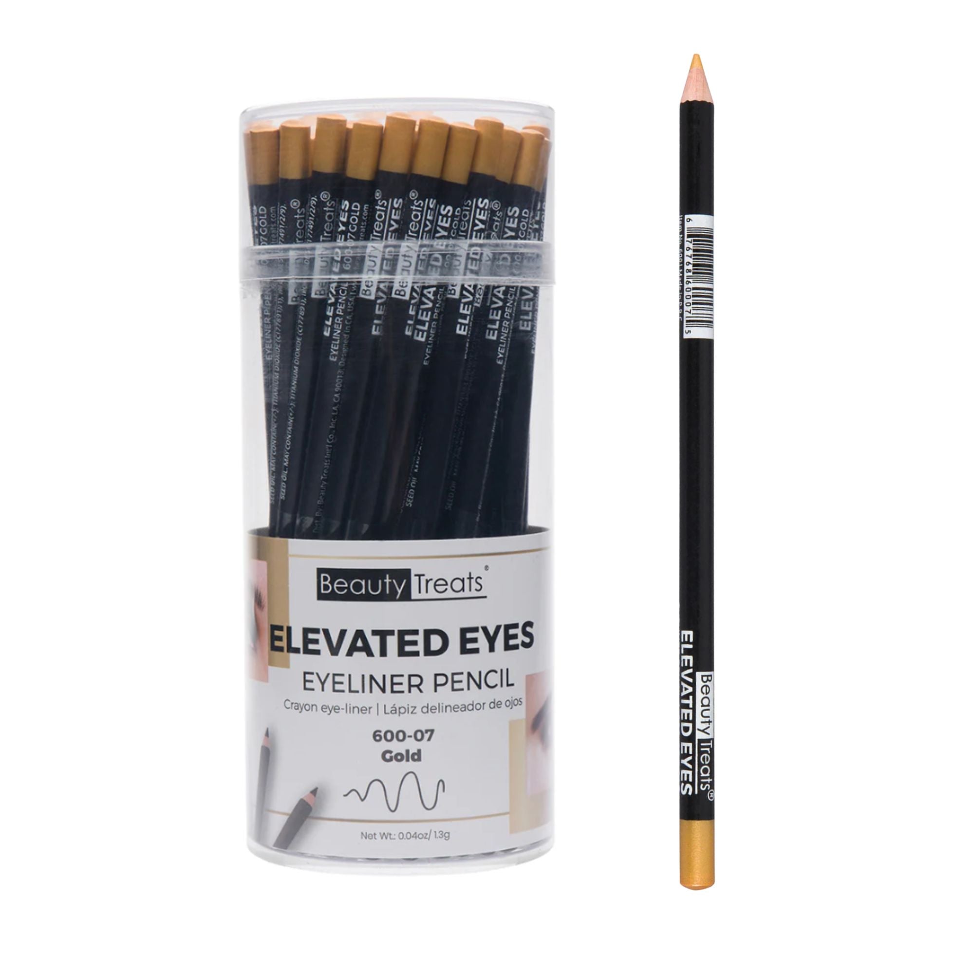 Beauty Treats - 7 " Eye Liner Pencil - GOLD - TRUECOLOR WHOLESALE