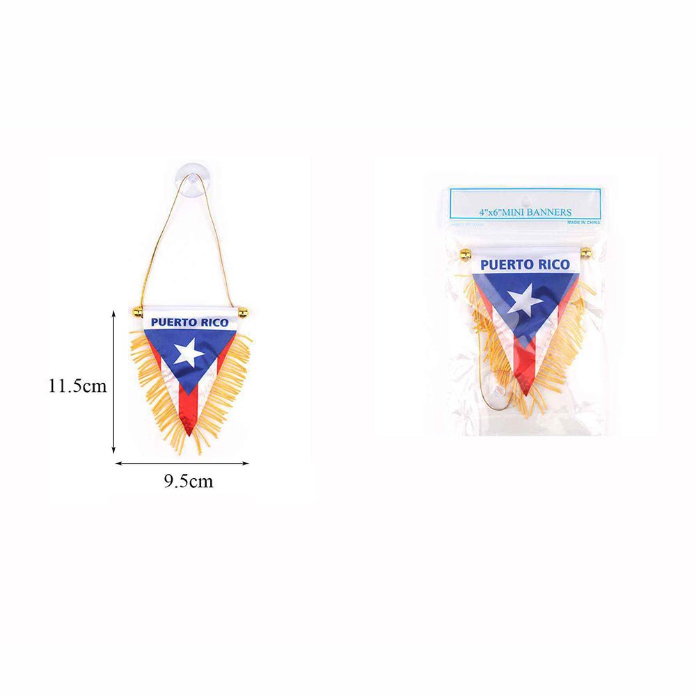 Puerto Rico Triangle Mini Banners 4"x6" - TRUECOLOR WHOLESALE