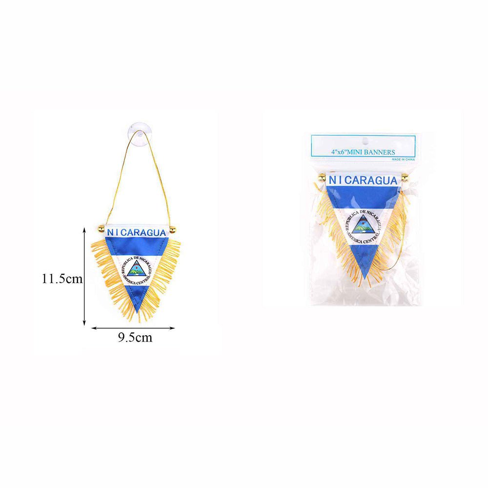 Nicaragua Triangle Mini Banners 4"x6" - TRUECOLOR WHOLESALE
