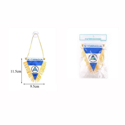 Nicaragua Triangle Mini Banners 4"x6" - TRUECOLOR WHOLESALE