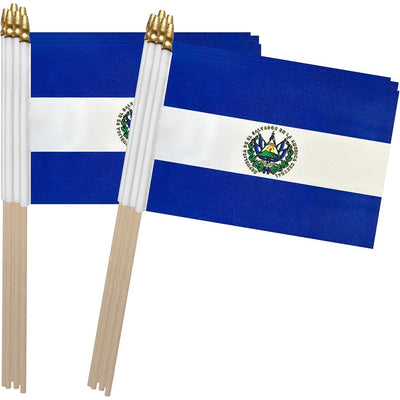 HAND STICK FLAG 30cm x 45cm EL SALVADOR - TRUECOLOR WHOLESALE