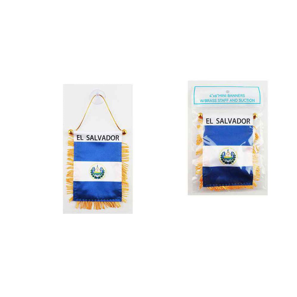 El Salvador Mini Banners 4"x6" - TRUECOLOR WHOLESALE