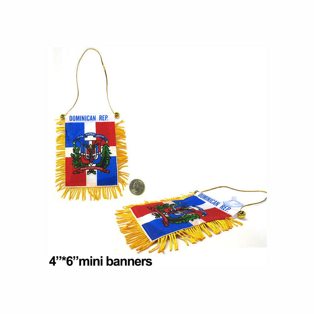 Dominican Rep. Mini Banners 4"x6" - TRUECOLOR WHOLESALE