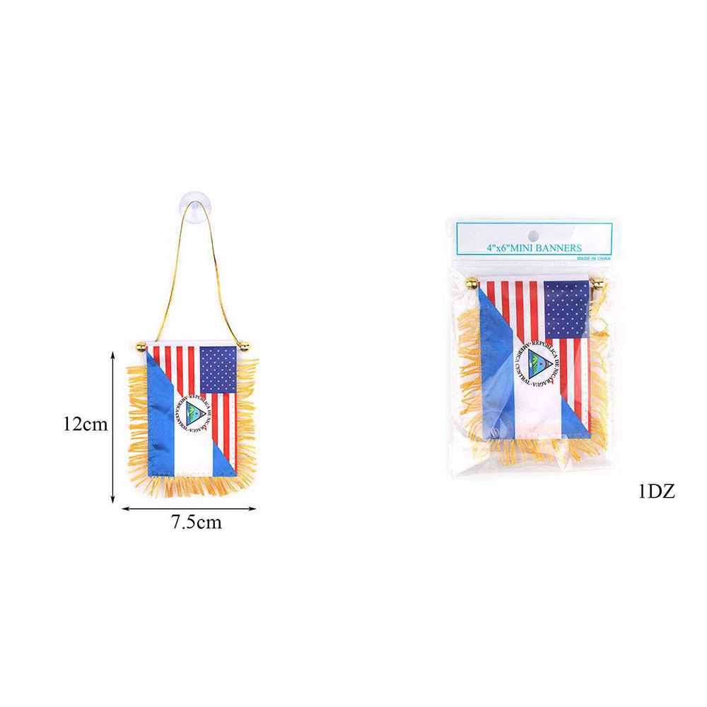 Nicaragua Usa Mini Banners 4"x6" (8383) - TRUECOLOR WHOLESALE