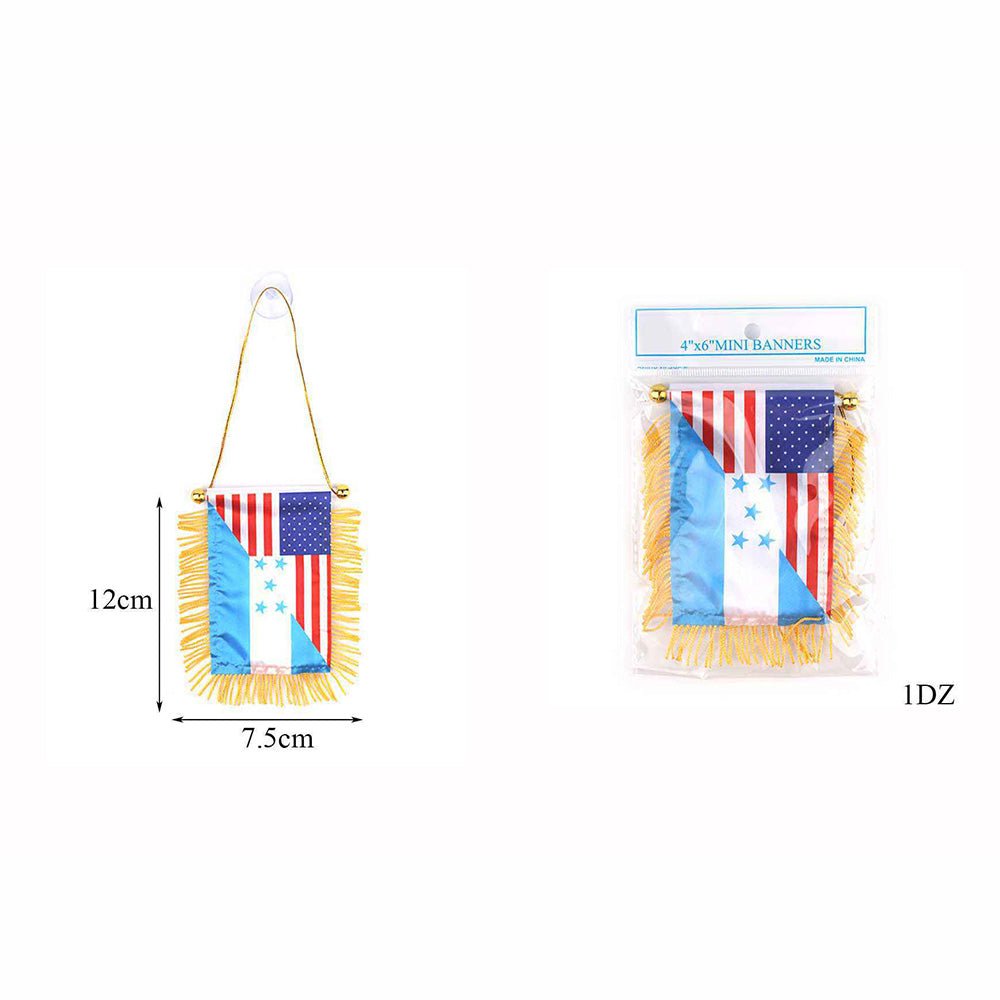 Honduras Usa Mini Banners 4"x6" - TRUECOLOR WHOLESALE