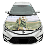 San Judas Full Image Car Hood Cover – Fits Most Cars 49–61" - TRUECOLOR WHOLESALE