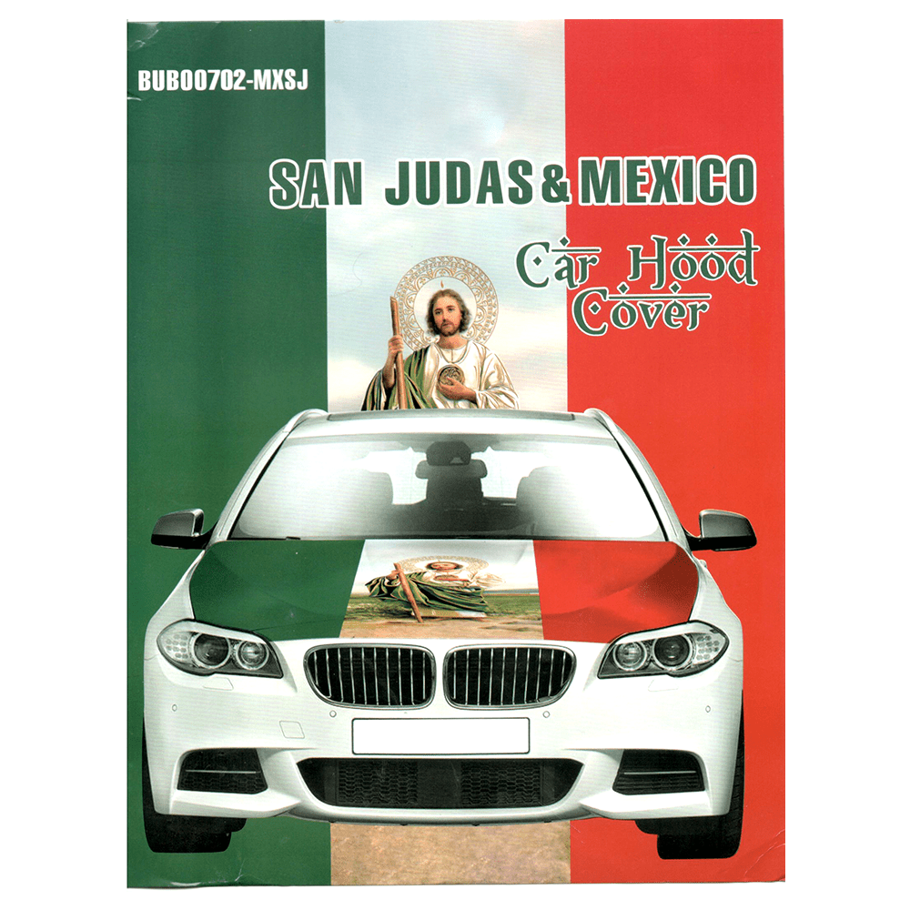 Mexico & San Judas Car Hood Cover – Fits Most Cars 49–61" - TRUECOLOR WHOLESALE