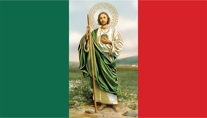 Mexico & San Judas Car Hood Cover – Fits Most Cars 49–61" - TRUECOLOR WHOLESALE